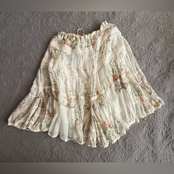 Vintage Johnny Was Floral Cream Skirt Sz M🎀 - Picture 7 of 11
